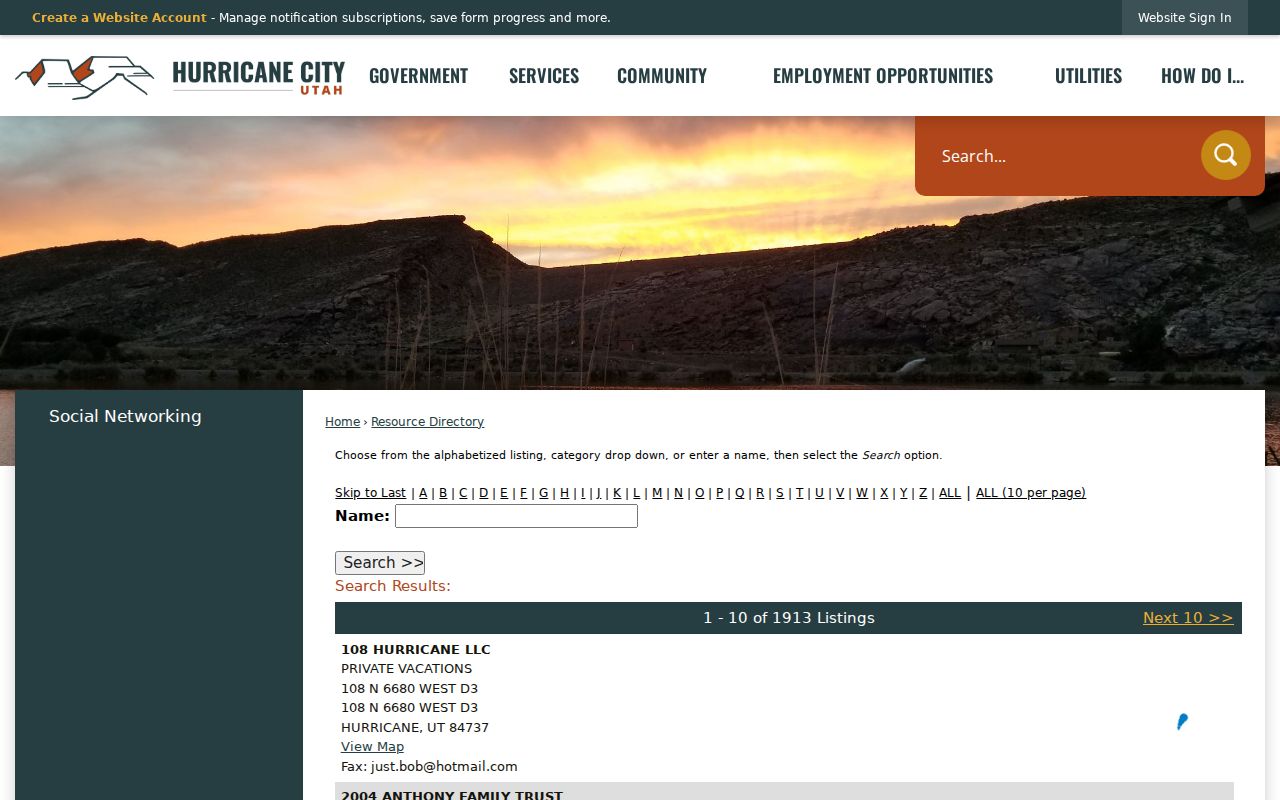 Hurricane people directories resource listings