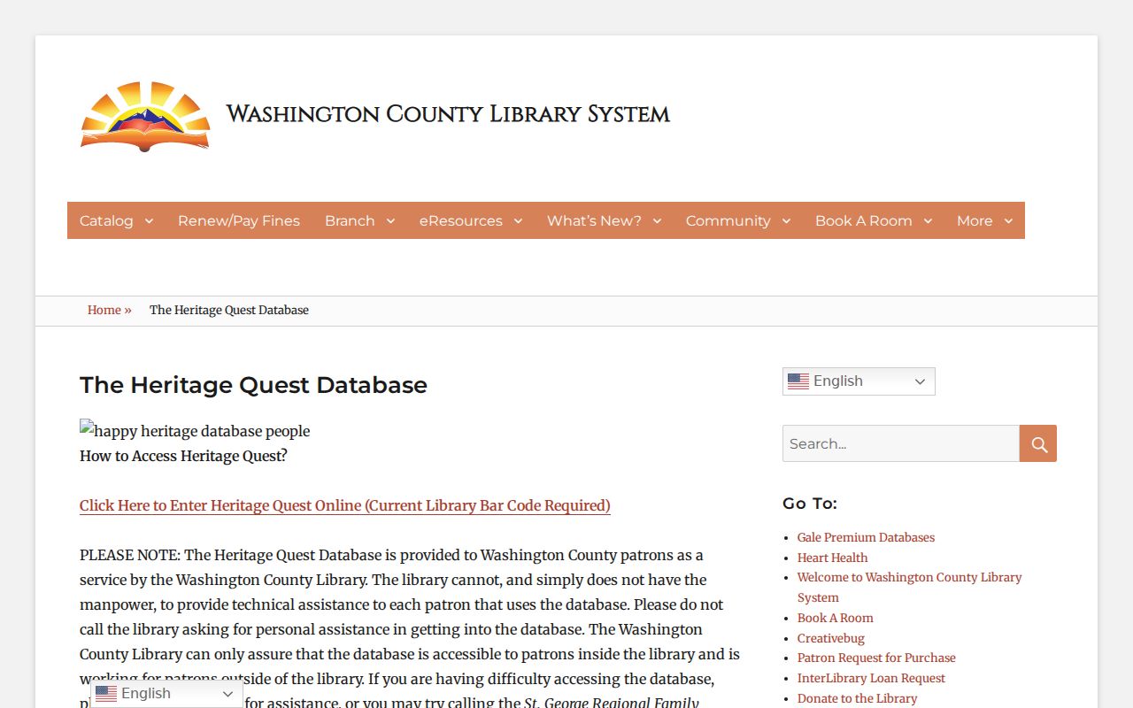 Hurricane people search through Washington County Library genealogy access