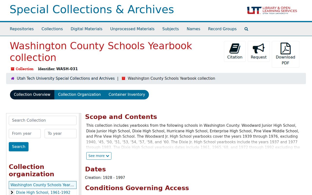 Hurricane people search using Utah Tech Hurricane High yearbook holdings
